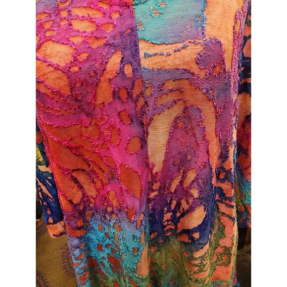 Kamana Abstract Tunic Size Large Boho Hippie Burn Out - Picture 1 of 8